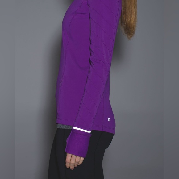 Lululemon face the frost 1/2 half zip reflective details tender violet purple